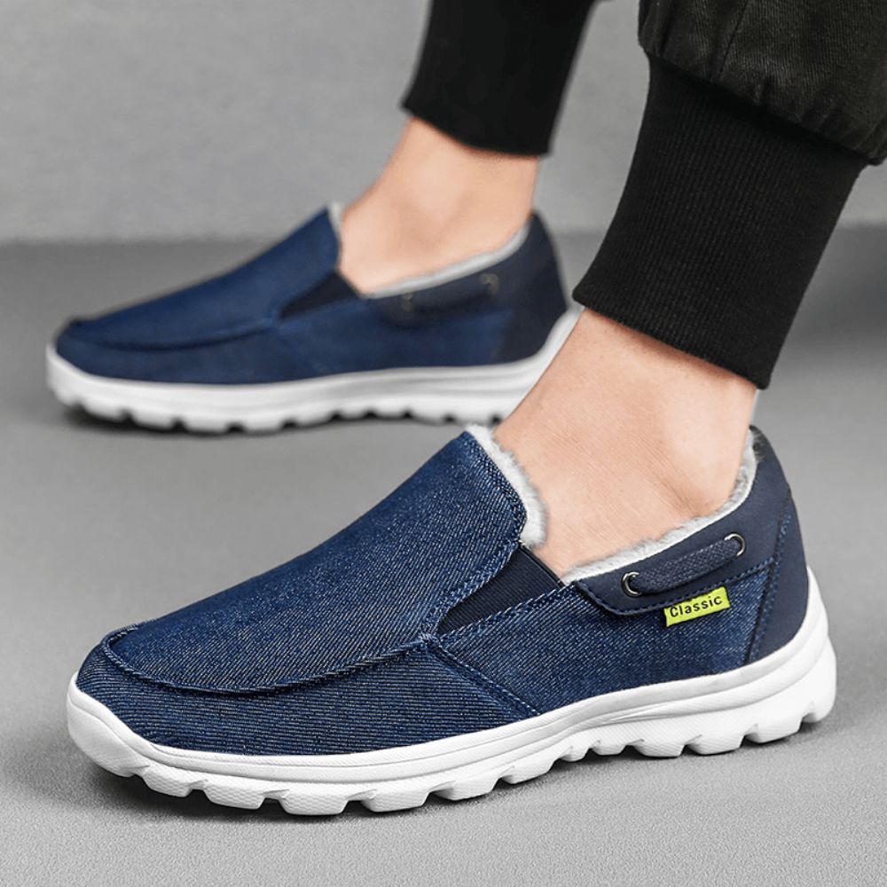 Herren Stitching Cloth Warm Comfy Elastic Slip-On Sport Casual Flache Schuhe