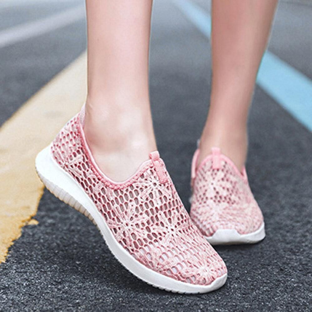 Lässige Gestrickte Slip-On-Walking-Sneaker Für Damen