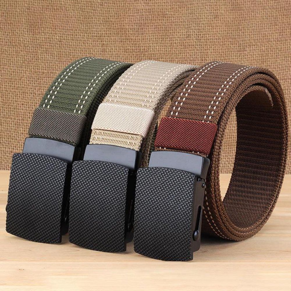 Männer Casual Outdoor New Casual Nylon Gürtel Trendy Alloy Buckle Dicker Gürtel