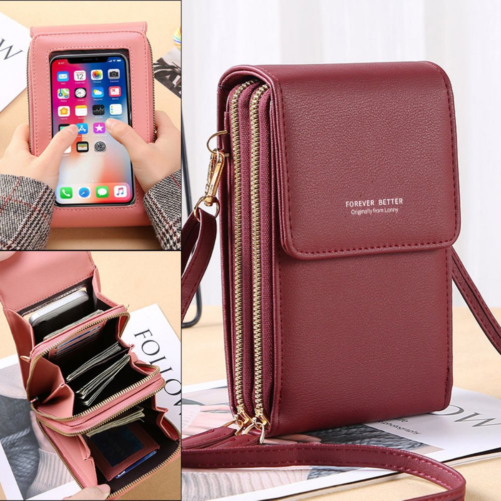 Frauen 6.5-Zoll-Touchscreen-Tasche Clutch-Tasche Kartentasche Große Kapazität Multi-Pocket Crossbody Handytasche