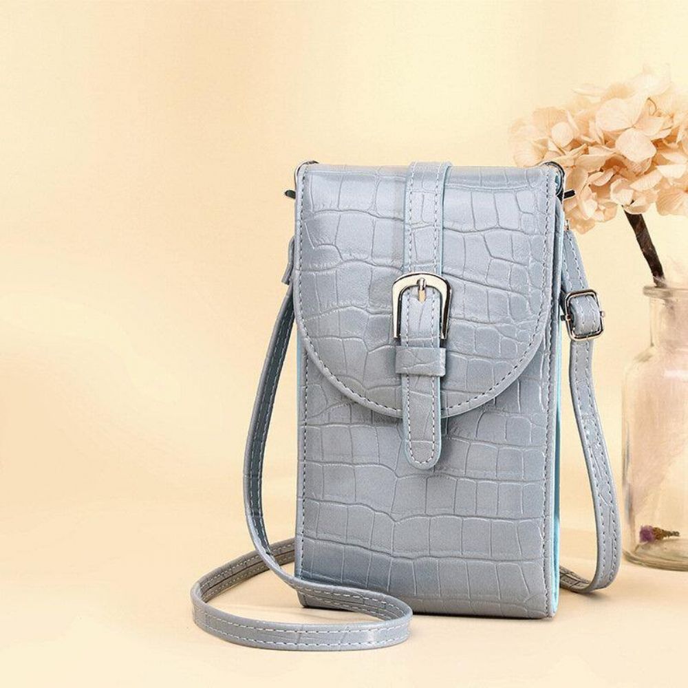 Frauen Pu Leder Alligator Muster Große Kapazität Casual 6.3 Zoll Handytasche Crossbody Taschen Umhängetasche