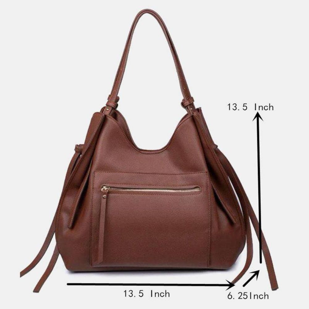 Frauen Pu-Leder Anti-Diebstahl-Umhängetasche Vintage Große Kapazität Umhängetasche Handtasche Tote