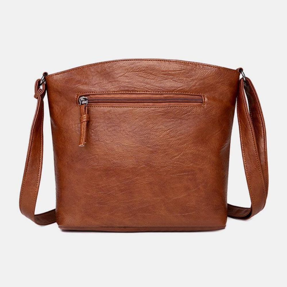 Frauen Pu Leder Große Kapazität Retro 6.3 Zoll Multi-Pocket Handytasche Weiche Umhängetaschen Umhängetasche