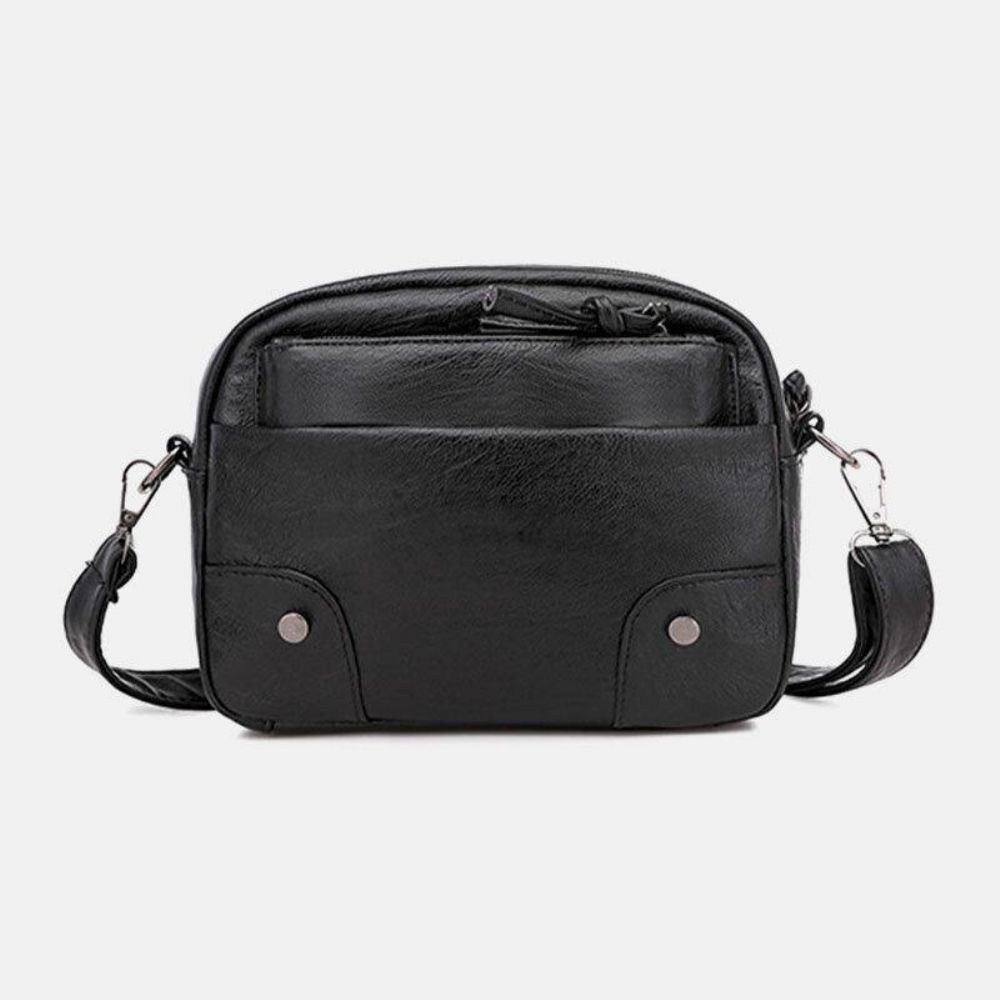 Frauen Pu Leder Multi-Pocket Retro Mode 6.3 Zoll Handytasche Weiche Umhängetaschen Umhängetasche