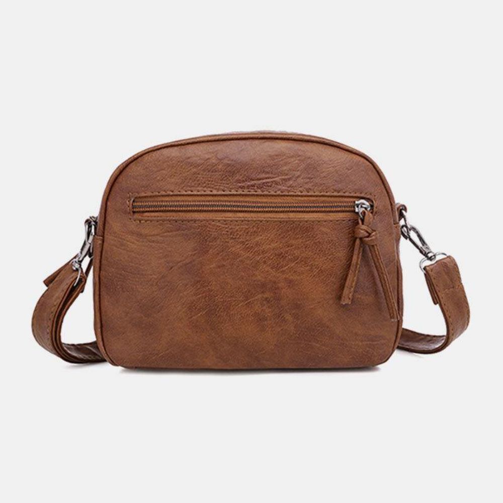 Frauen Pu Leder Multi-Pocket Retro Mode 6.3 Zoll Handytasche Weiche Umhängetaschen Umhängetasche