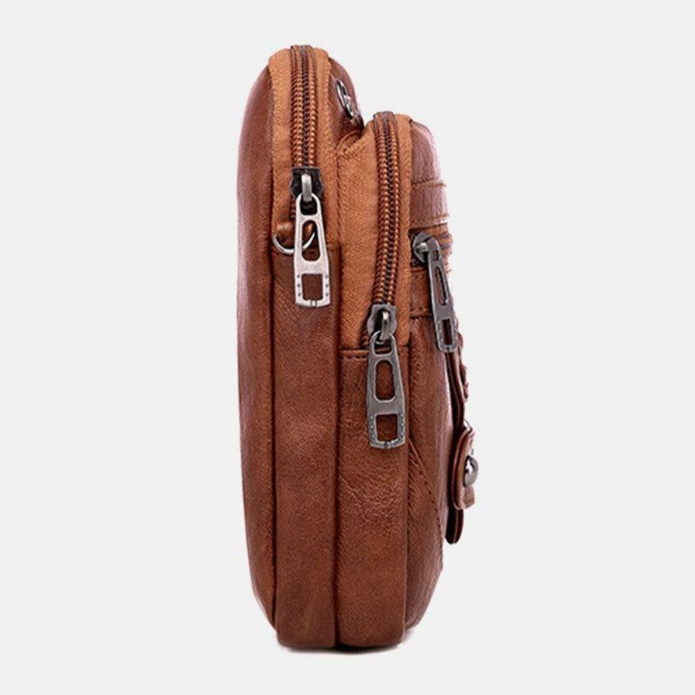 Frauen Pu Leder Niet Kopfhörer Loch Retro 6.3 Zoll Handytasche Crossbody Taschen Umhängetasche