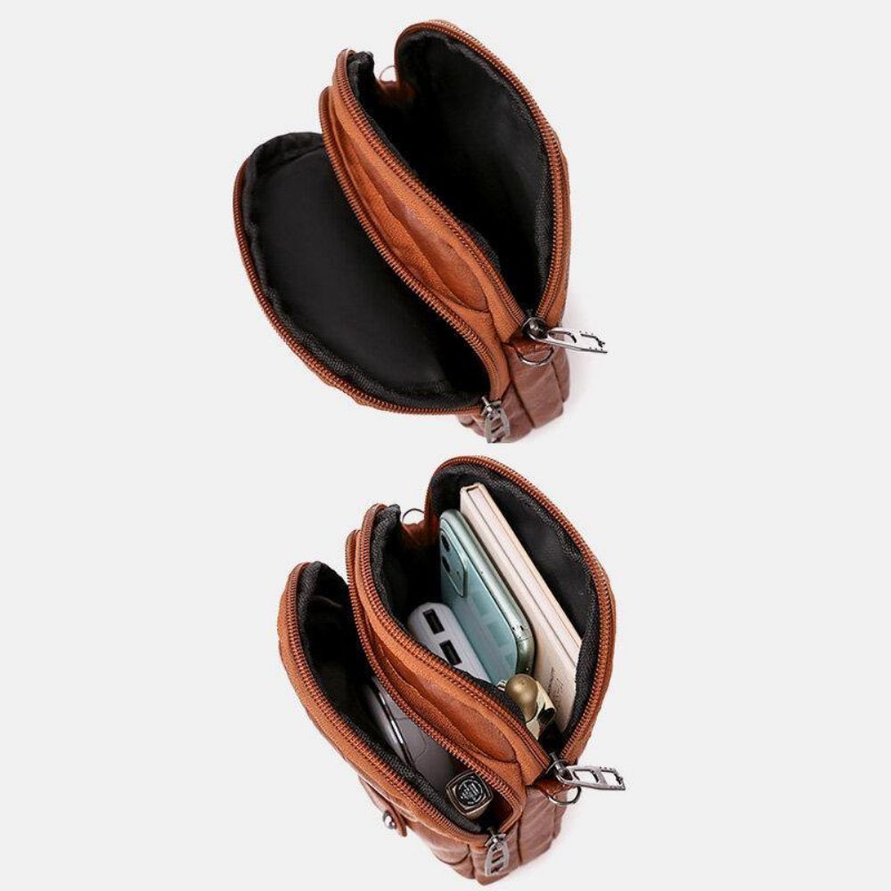 Frauen Pu Leder Niet Kopfhörer Loch Retro 6.3 Zoll Handytasche Crossbody Taschen Umhängetasche