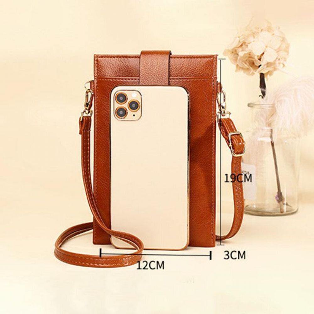 Frauen Pu-Leder Retro 6.3 Zoll Handytasche Mini Multi-Card Slot Umhängetaschen Umhängetasche