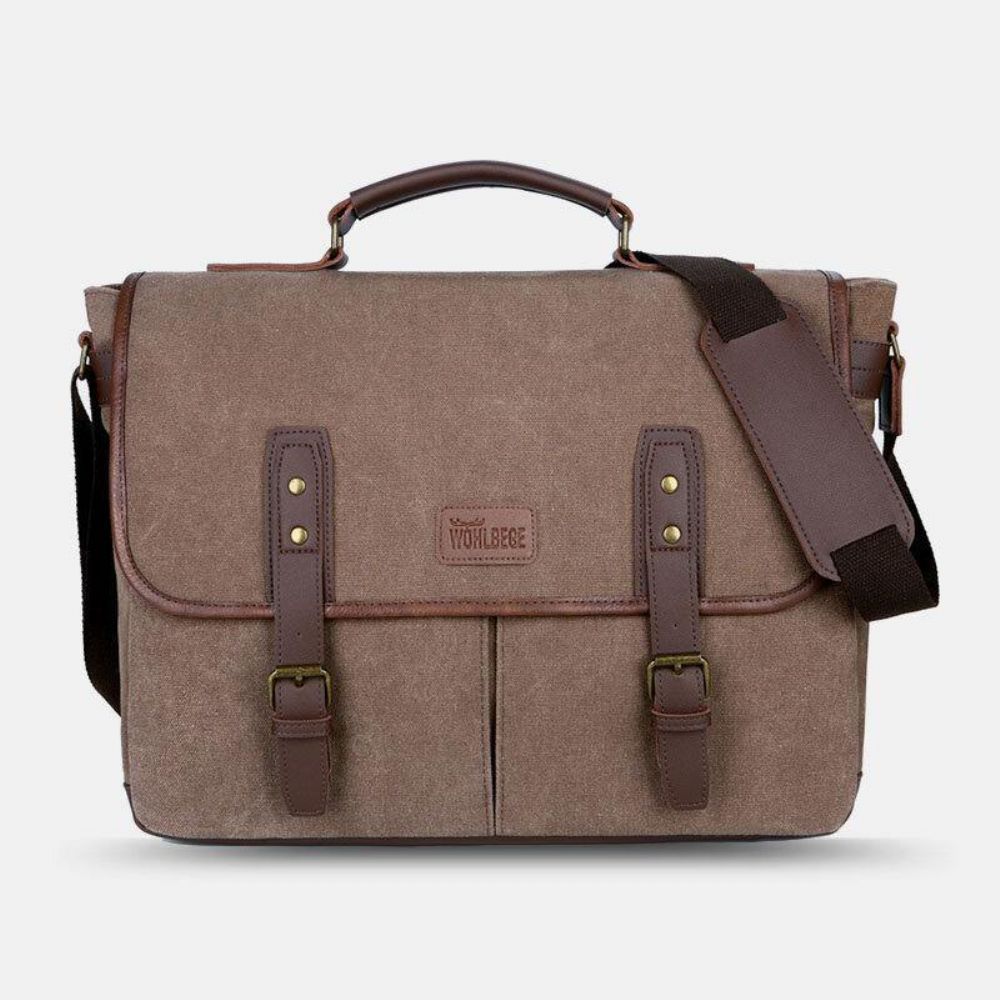 Herren Canvas Multi-Pocket Wear-Resistant Vintage Business Messenger Bag Laptoptasche Umhängetasche Handtasche