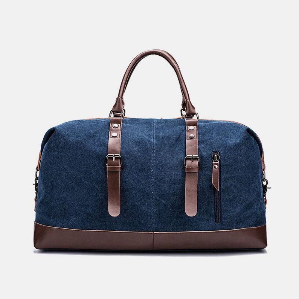 Herren Canvas Pu Leder Große Kapazität Multi-Pocket Handtasche Umhängetasche Reisetasche Duffle Bag Umhängetasche