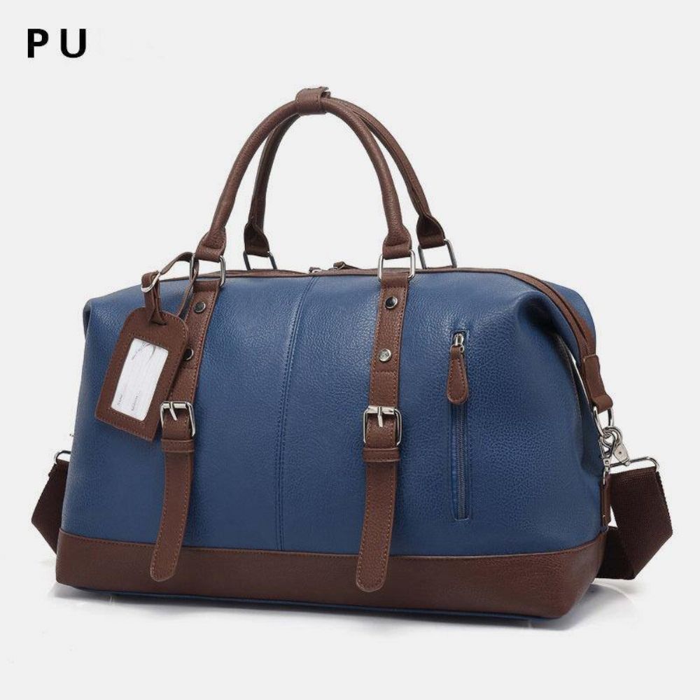 Herren Canvas Pu Leder Große Kapazität Multi-Pocket Handtasche Umhängetasche Reisetasche Duffle Bag Umhängetasche