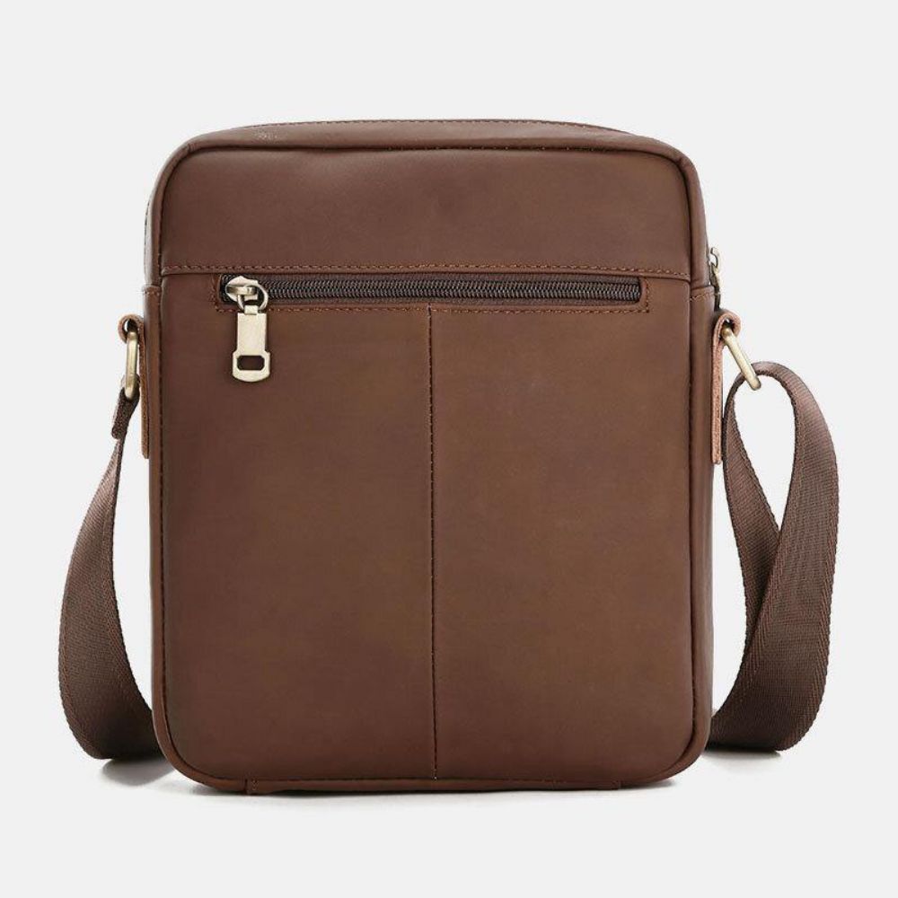 Herren Echtes Leder Große Kapazität Vintage Casual 6.5 Zoll Handytasche Umhängetasche Umhängetasche Messenger Aktentasche