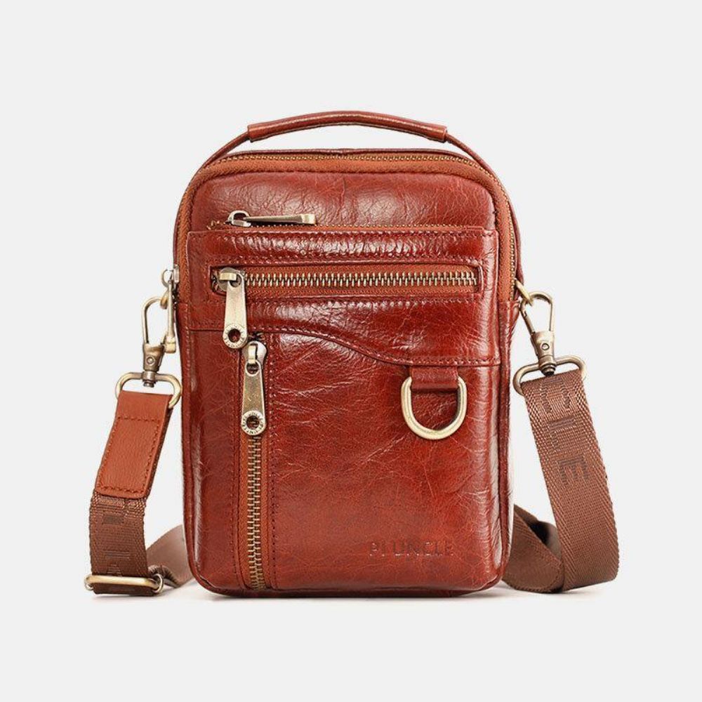 Herren Echtes Leder Multifunktions Multi-Carry 4 Kartenfächer Umhängetasche Gürteltasche