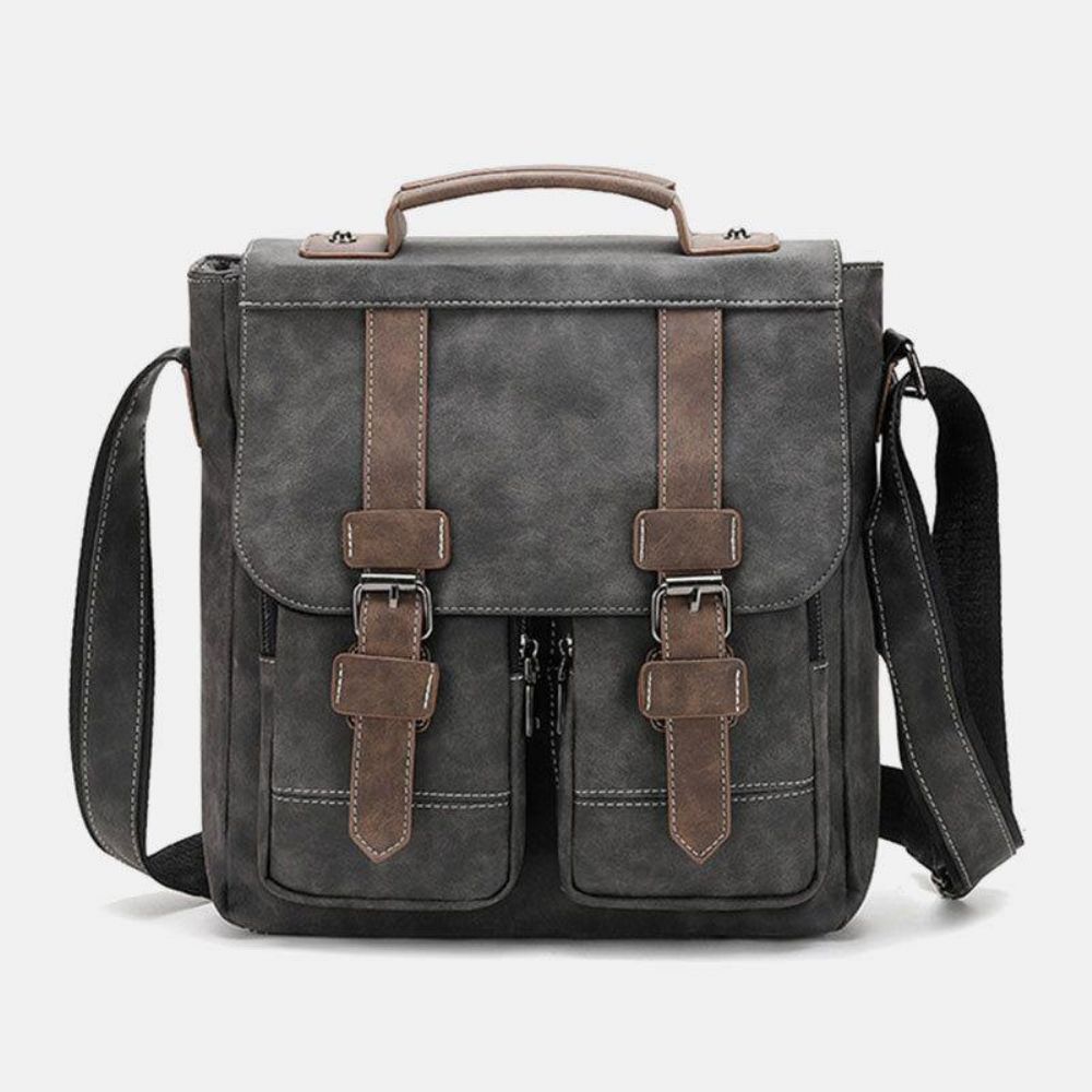 Herren Kunstleder Retro Multi-Pocket Multifunktions Umhängetasche Umhängetasche Reisetasche