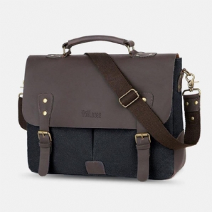 Herren Leinwand Große Kapazität Abdeckung Reißverschluss Vintage Business Umhängetasche Laptoptasche Umhängetasche Handtasche