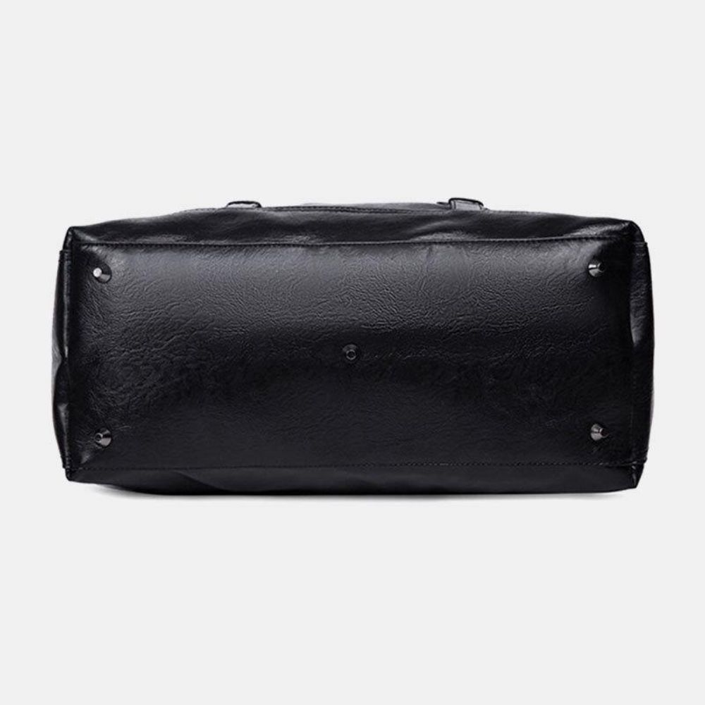 Männer Pu Leder Große Kapazität Tragbare Business Messenger Bag Handtasche Umhängetasche Umhängetasche Duffle Bag