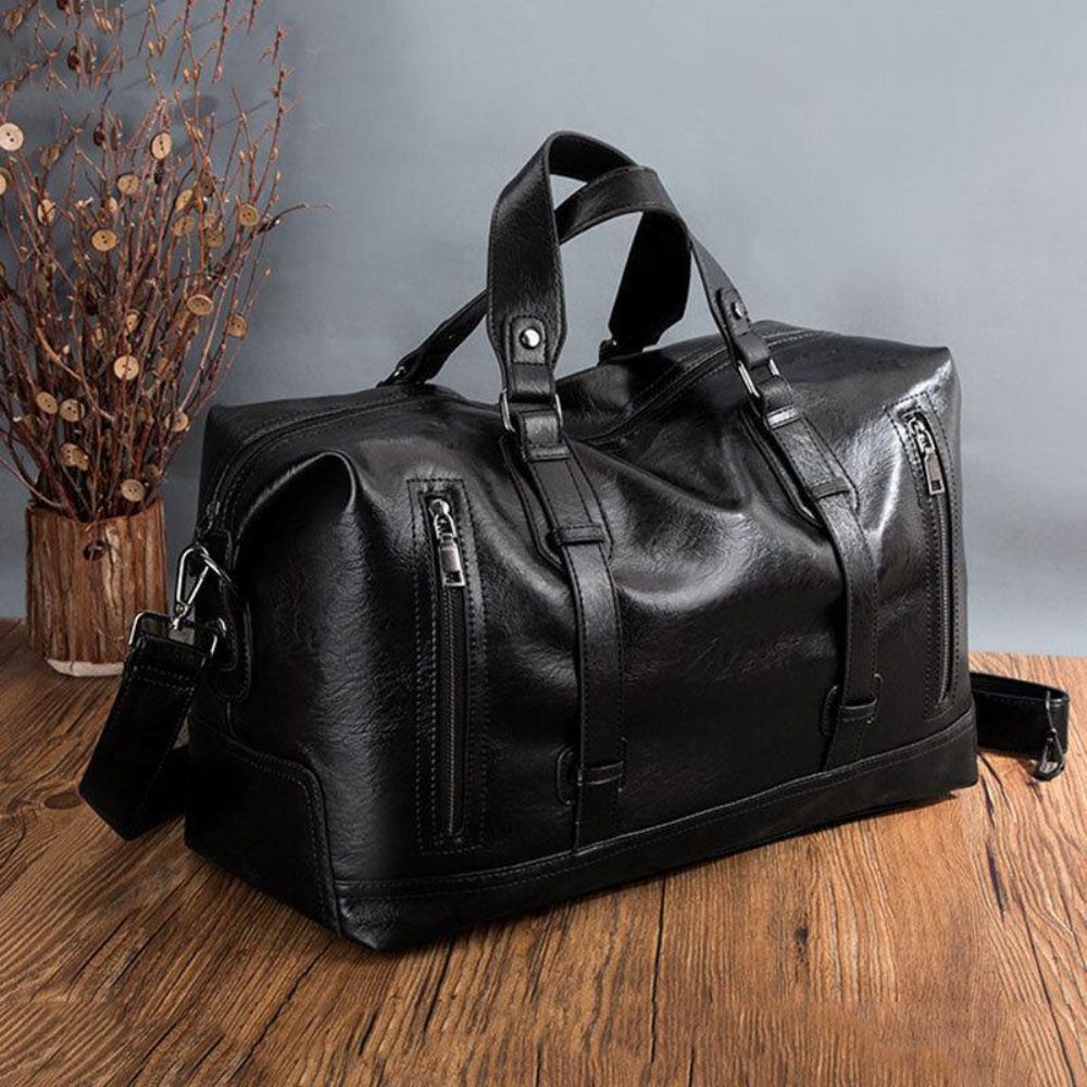 Männer Pu Leder Große Kapazität Tragbare Business Messenger Bag Handtasche Umhängetasche Umhängetasche Duffle Bag