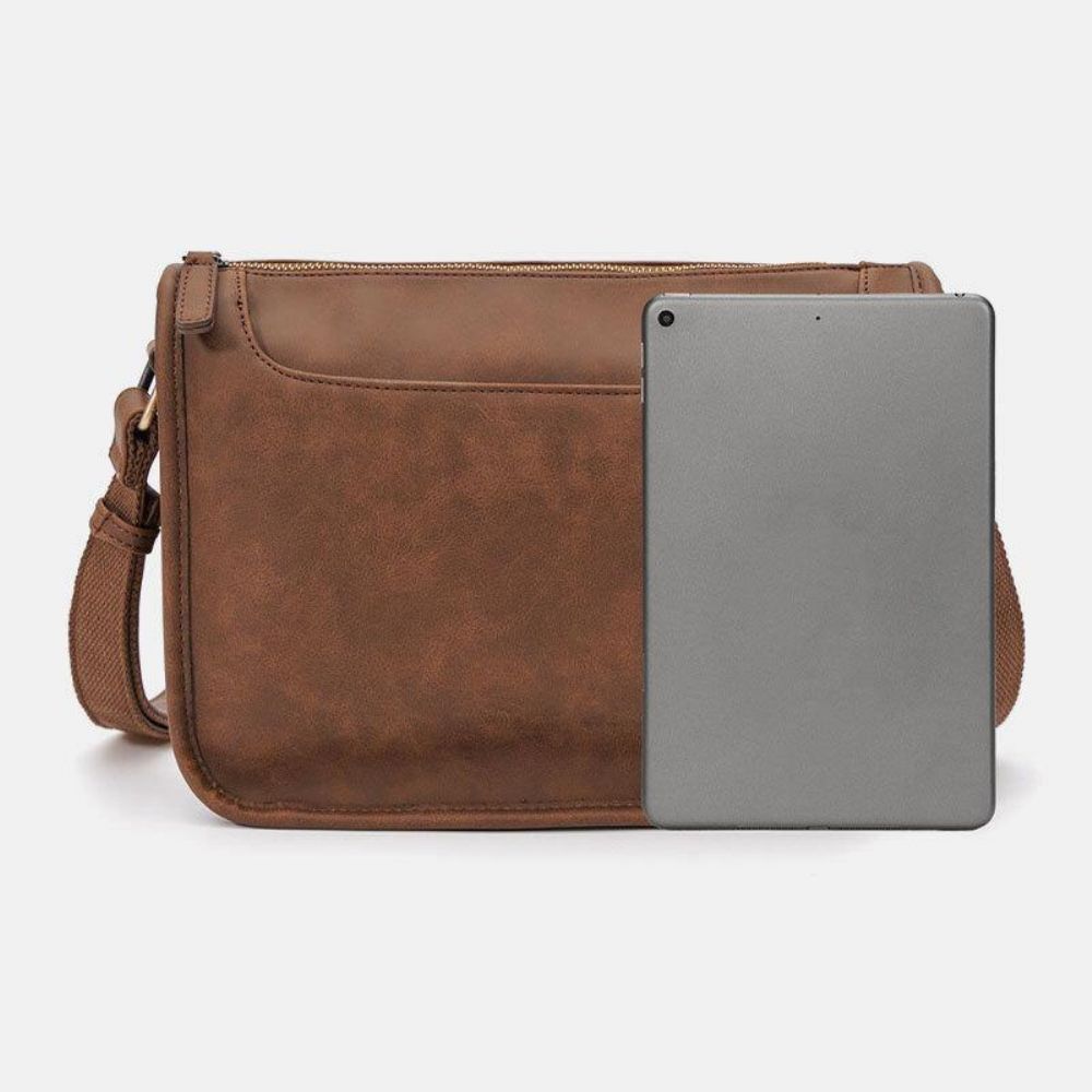 Männer Pu Leder Große Kapazität Vintage 6.3 Zoll Handytasche Umhängetasche Crossbody Taschen Umhängetasche