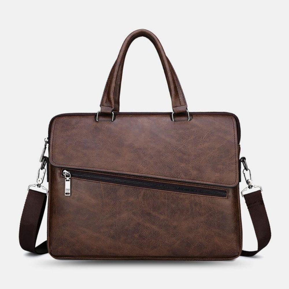 Männer Pu Leder Multifunktions Anti-Diebstahl Vintage Business Messenger Bag Umhängetasche Handtasche Umhängetasche