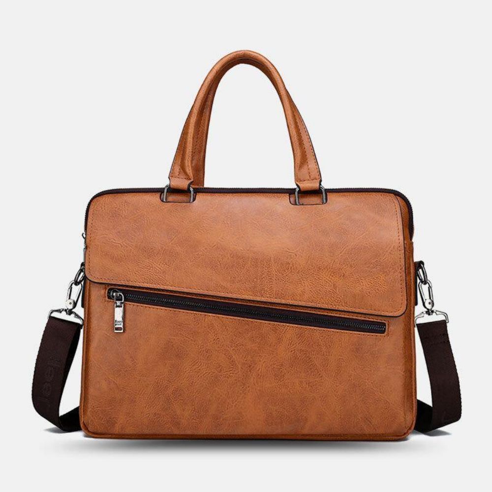 Männer Pu Leder Multifunktions Anti-Diebstahl Vintage Business Messenger Bag Umhängetasche Handtasche Umhängetasche