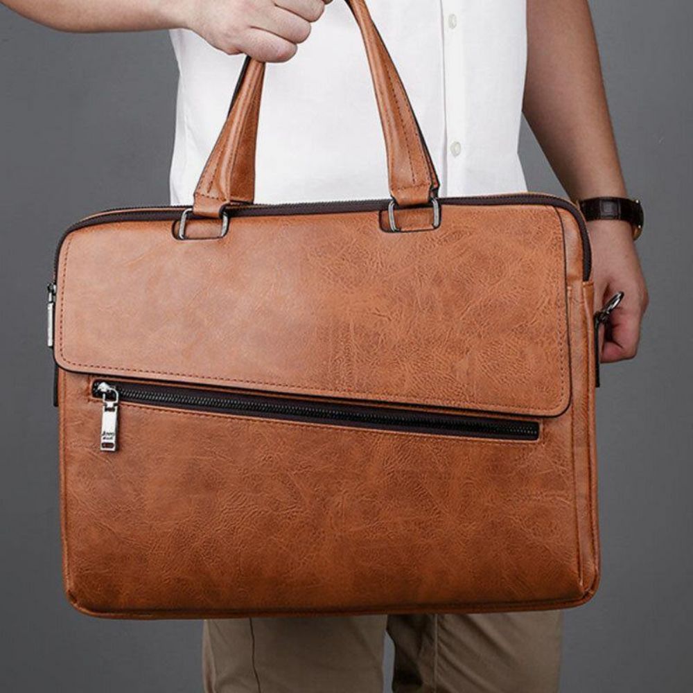 Männer Pu Leder Multifunktions Anti-Diebstahl Vintage Business Messenger Bag Umhängetasche Handtasche Umhängetasche