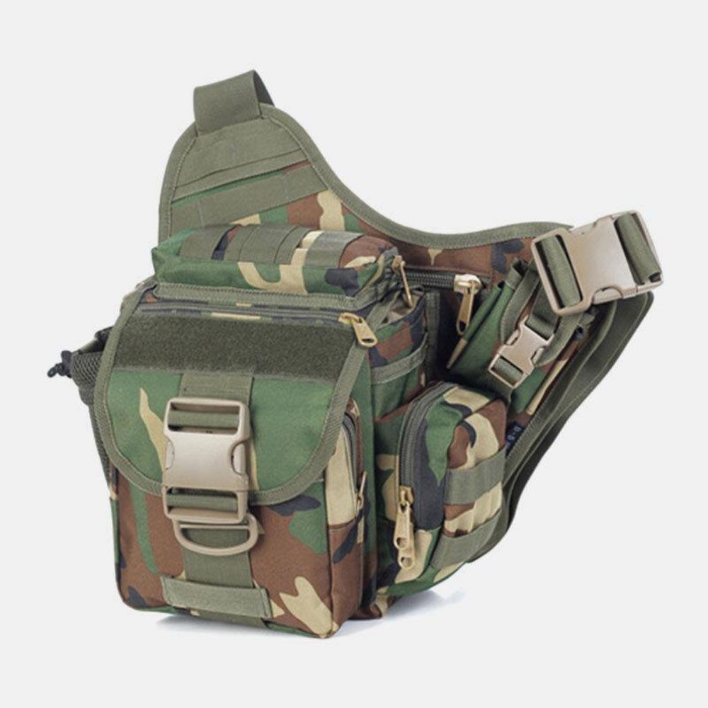 Unisex-Oxford-Tuch Tactical Camouflage Outdoor Game Riding Multi-Carry-Satteltasche Umhängetasche Gürteltasche Rucksack