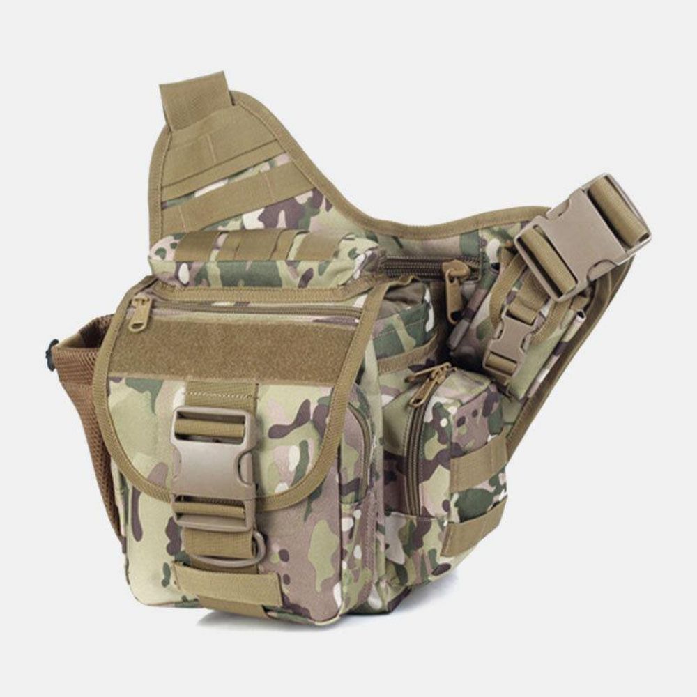 Unisex-Oxford-Tuch Tactical Camouflage Outdoor Game Riding Multi-Carry-Satteltasche Umhängetasche Gürteltasche Rucksack