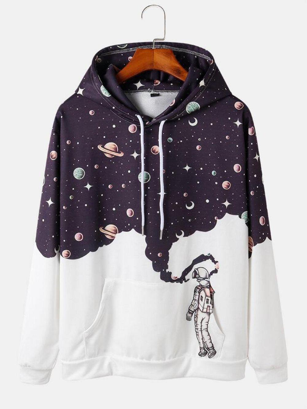 Herren Design Astronaut Galaxy Print Langarm Hoodies Mit Tasche