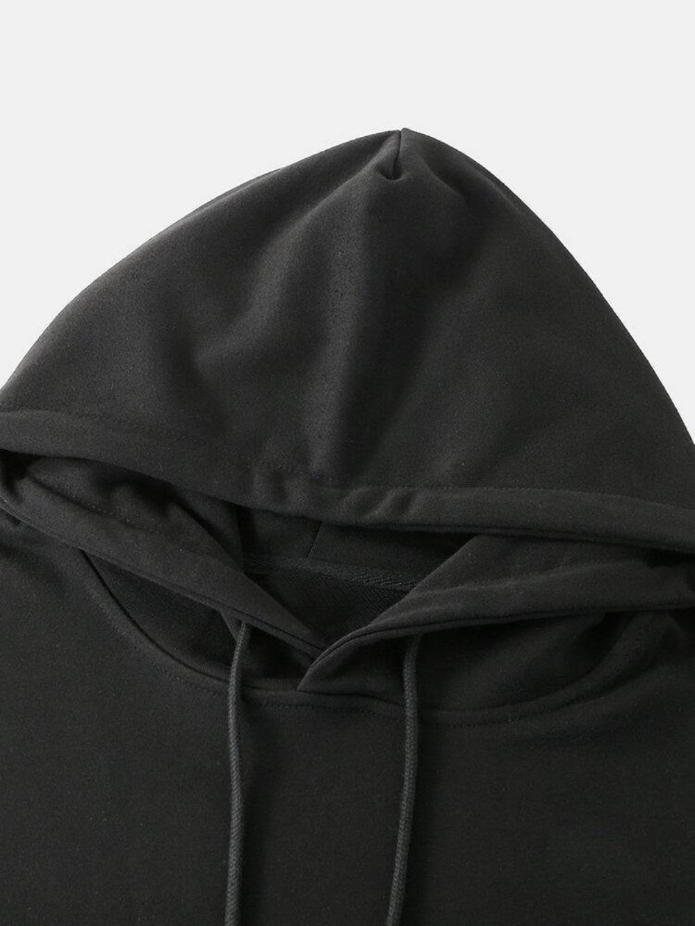 Herren-Hoodies Aus 100 % Baumwolle Mit Kartendruck Und Kängurutasche