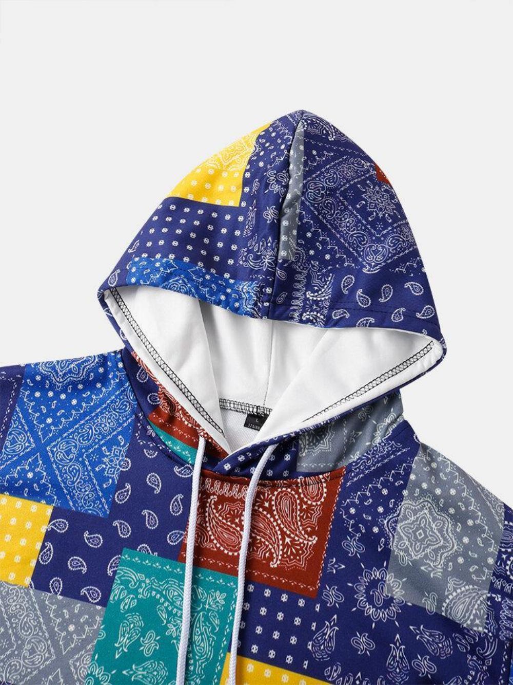 Herren-Hoodies Mit Paisley-Print Und Colorblock-Kängurutasche