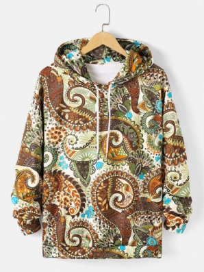 Herren-Hoodies Mit Paisley-Print Und Kordelzug Und Tasche