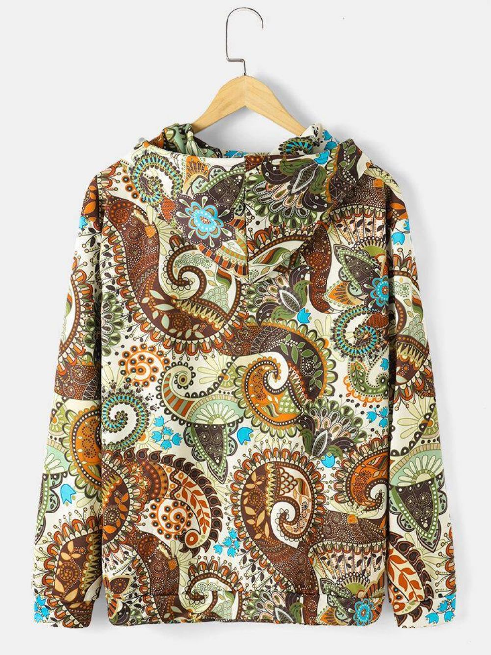 Herren-Hoodies Mit Paisley-Print Und Kordelzug Und Tasche