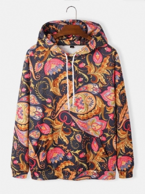 Herren-Kapuzenpullover Mit Paisley-Print Und Kängurutasche