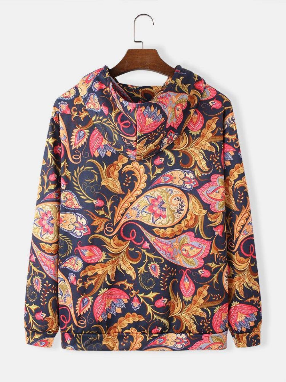 Herren-Kapuzenpullover Mit Paisley-Print Und Kängurutasche