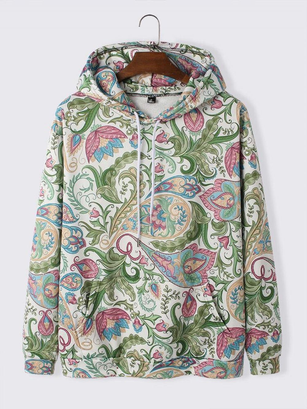 Herren-Kapuzenpullover Mit Paisley-Print Und Kängurutasche