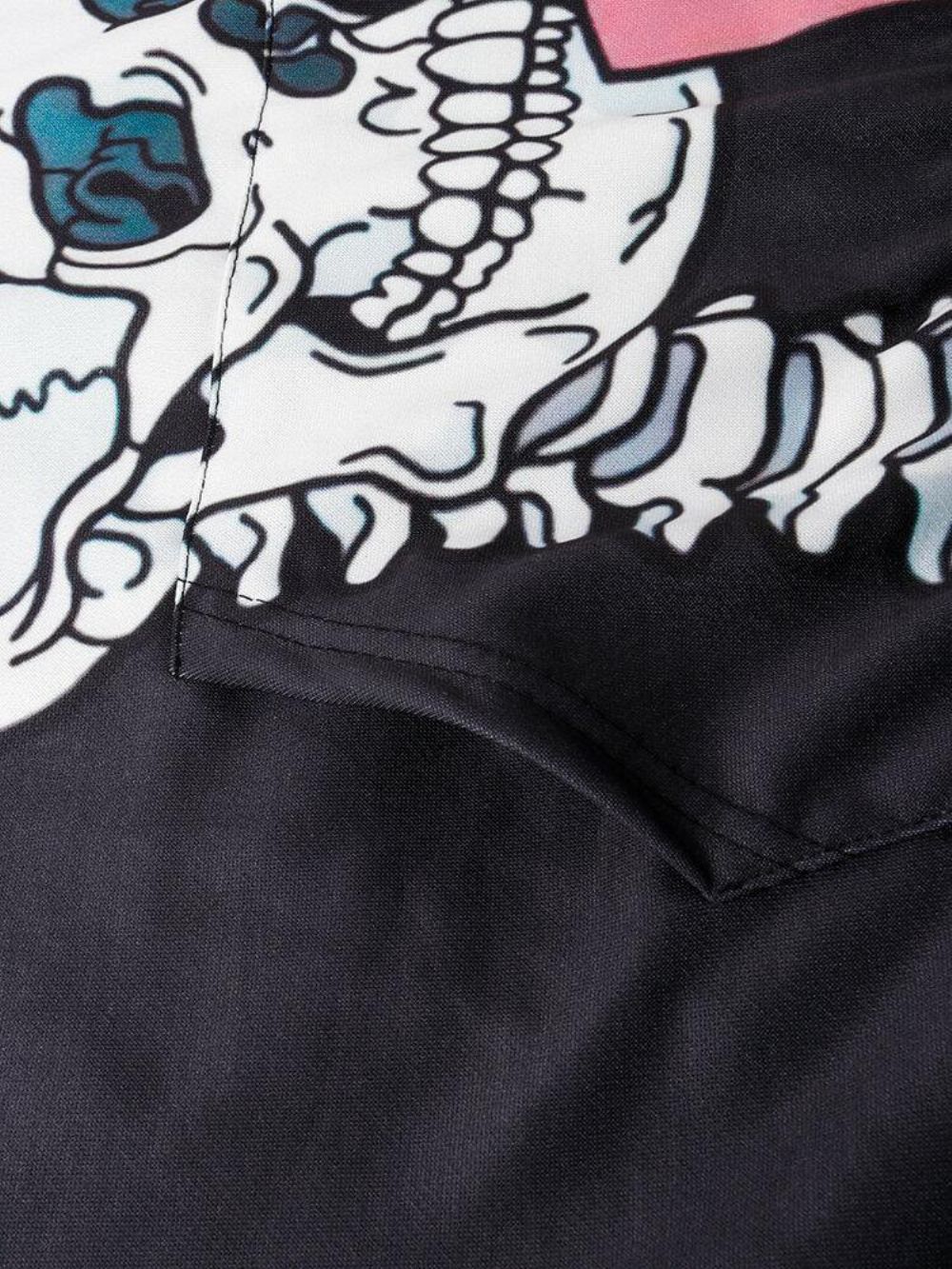 Langarm-Street-Hoodies Mit Sternenhimmel-Skelett-Print Für Herren