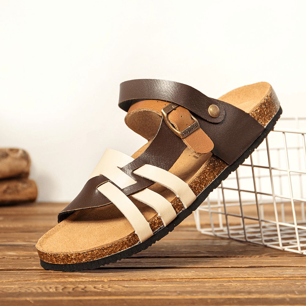 Atmungsaktive Zwei-Wege-Slip-On-Rutschfeste Korkboden-Sandalen Für Herren