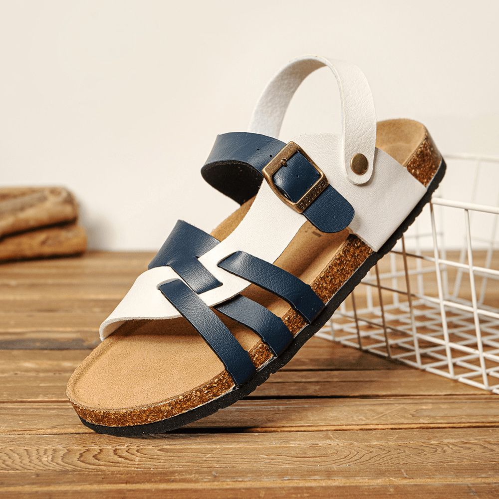 Atmungsaktive Zwei-Wege-Slip-On-Rutschfeste Korkboden-Sandalen Für Herren