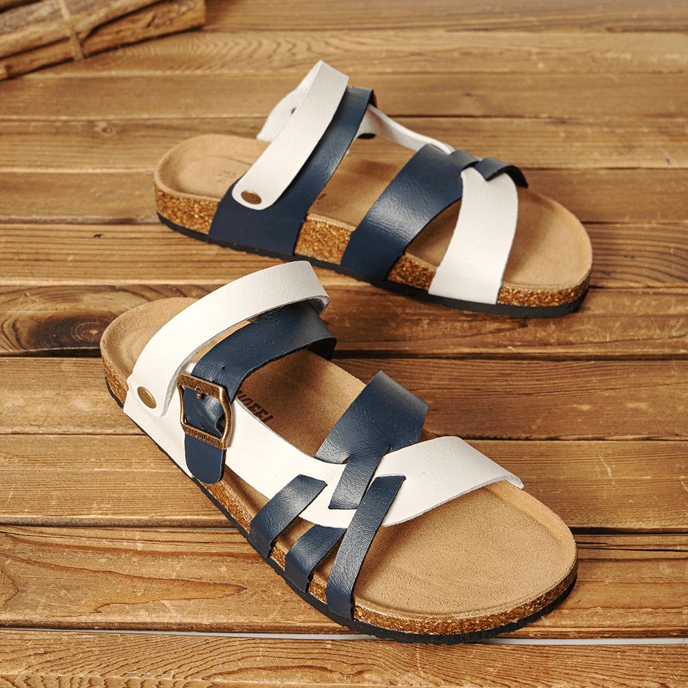 Atmungsaktive Zwei-Wege-Slip-On-Rutschfeste Korkboden-Sandalen Für Herren