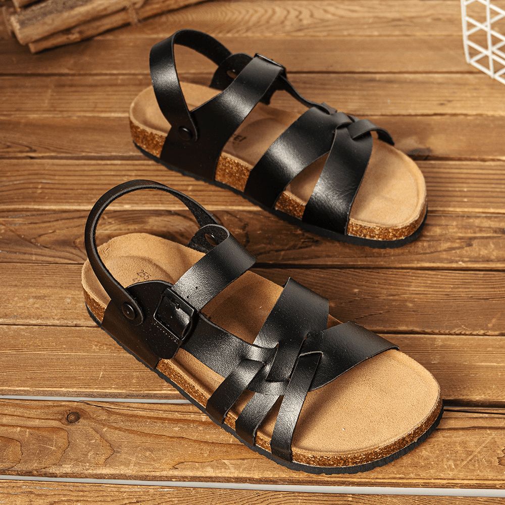 Atmungsaktive Zwei-Wege-Slip-On-Rutschfeste Korkboden-Sandalen Für Herren