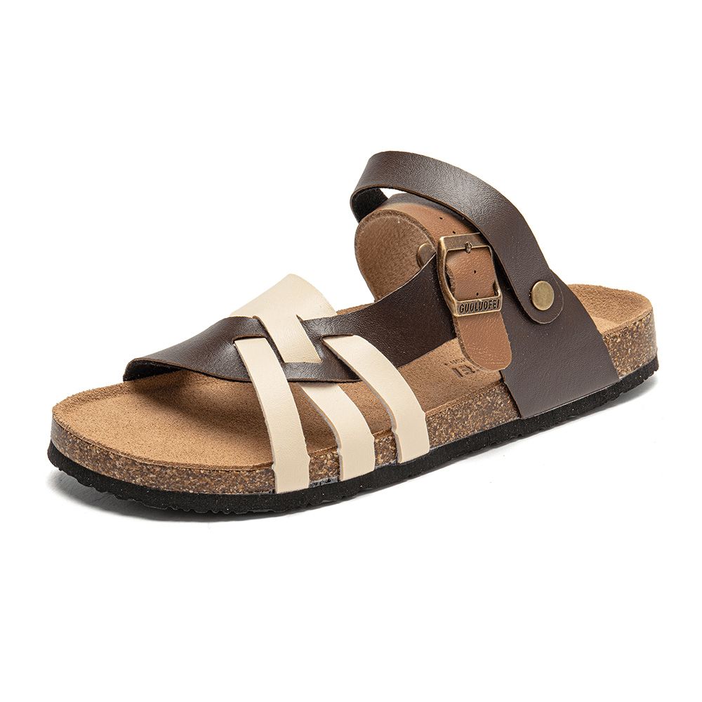 Atmungsaktive Zwei-Wege-Slip-On-Rutschfeste Korkboden-Sandalen Für Herren