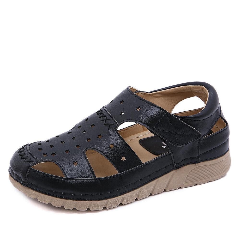 Frauen Casual Star Pattern Aushöhlen Weiche Tragbare Antistkid Outdoor Wandersandalen