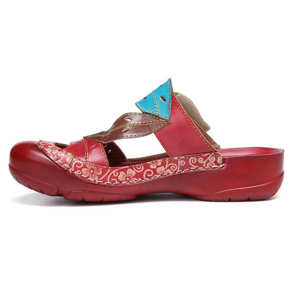 Handgemachte Lederperlen Mit Blumenausschnitt Und Verstellbarem Riemen Zum Hineinschlüpfen Pantoletten Clogs Sandalen