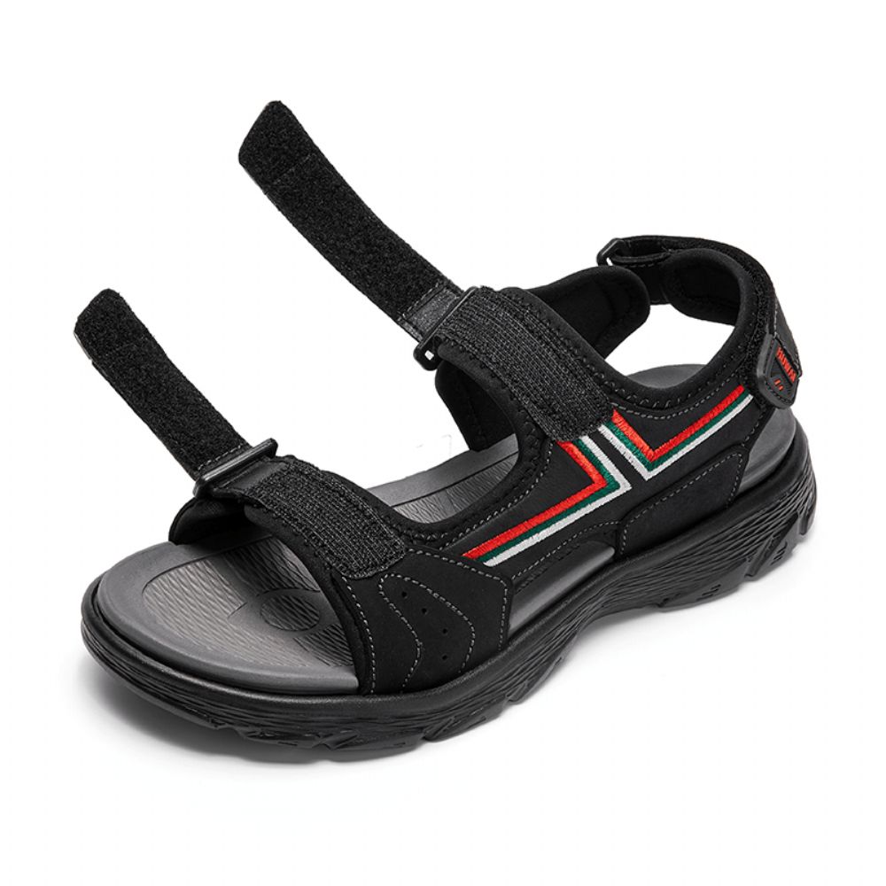 Herren Leder Atmungsaktive Rutschfeste Geöffnete Bequeme Strand Casual Outdoor Sandalen