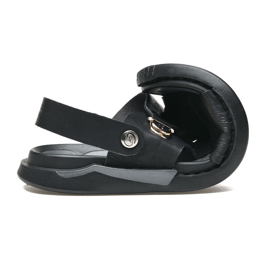 Herren Mikrofaser Leder Zwei-Wege Atmungsaktive Weiche Rutschfeste Lässige Outdoor-Sandalen