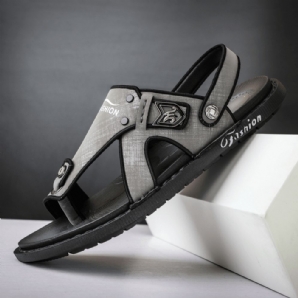 Herren-Mikrofaser-Leder Zwei Wege Weich Atmungsaktiv Rutschfest Lässig Outdoor-Sandalen