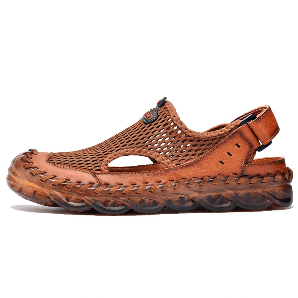 Herren Outdoor Mesh Handnähte Closed Toe Wasserschuhe