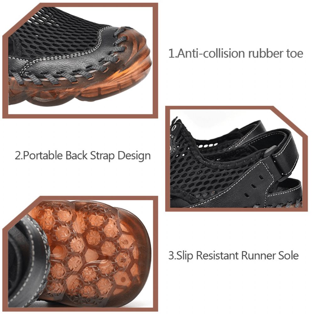 Herren Outdoor Mesh Handnähte Closed Toe Wasserschuhe