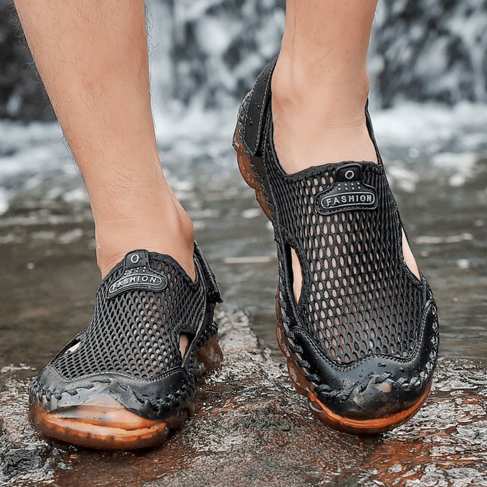 Herren Outdoor Mesh Handnähte Closed Toe Wasserschuhe