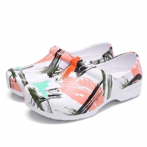 Leichte Slip-On-Flache Schuhe Mit Splash-Ink-Print Rutschfeste Gartenpflegeschuhe